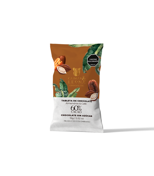 Tableta chocolate con almendras y café