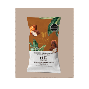 Tableta chocolate con almendras y café